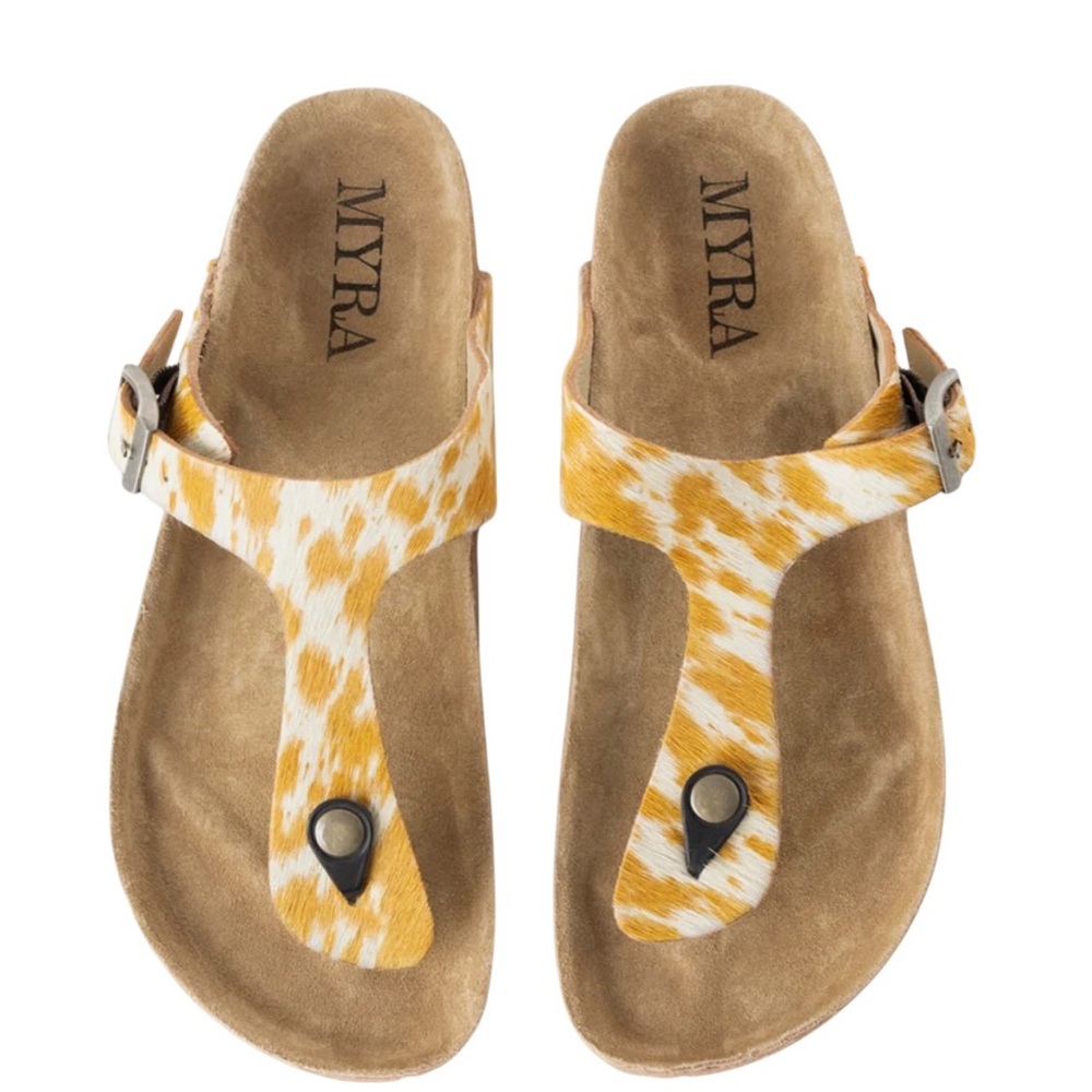 Myra Chino Hair on Hide Leather Sandals